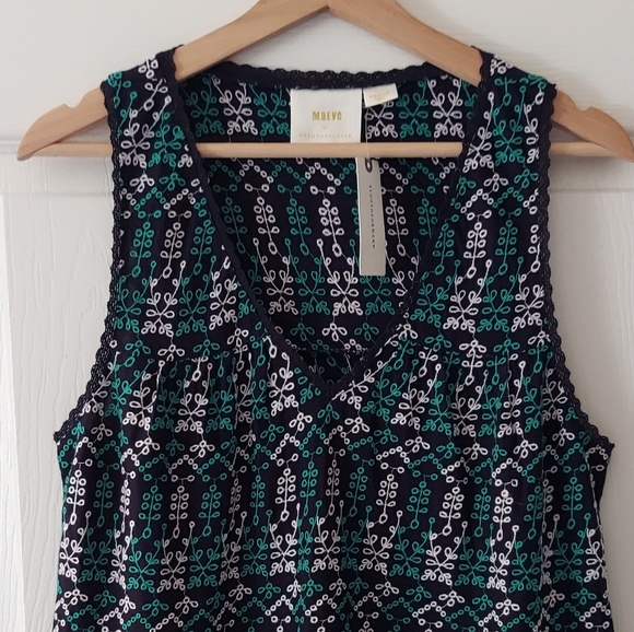 NWT Maeve Anthropologie Cammie Embroidered Peplum Tunic Top Size Medium - Picture 2 of 6